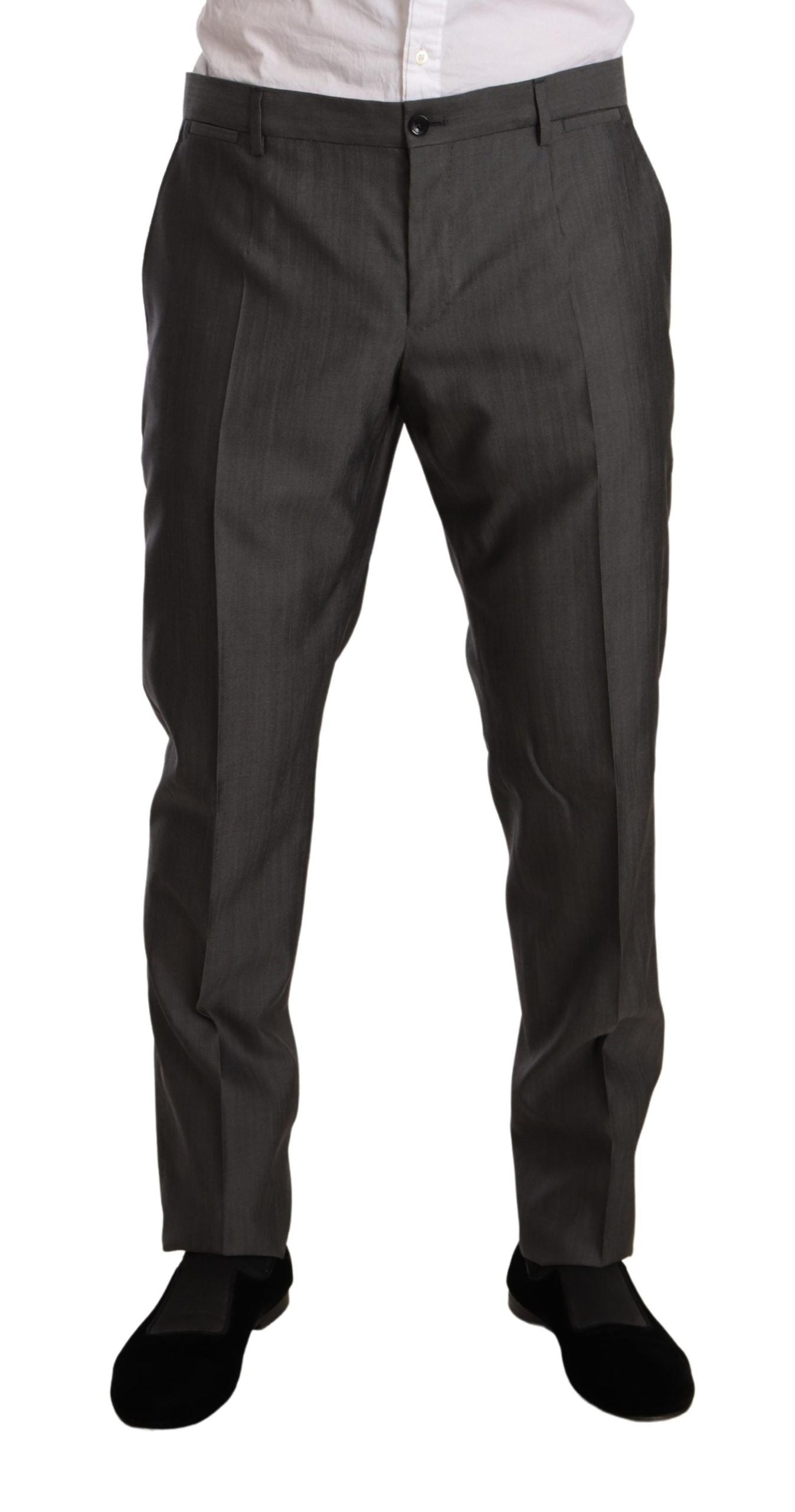 Dolce & Gabbana Gray Metallic MARTINI Slim Fit Set Suit Dolce & Gabbana