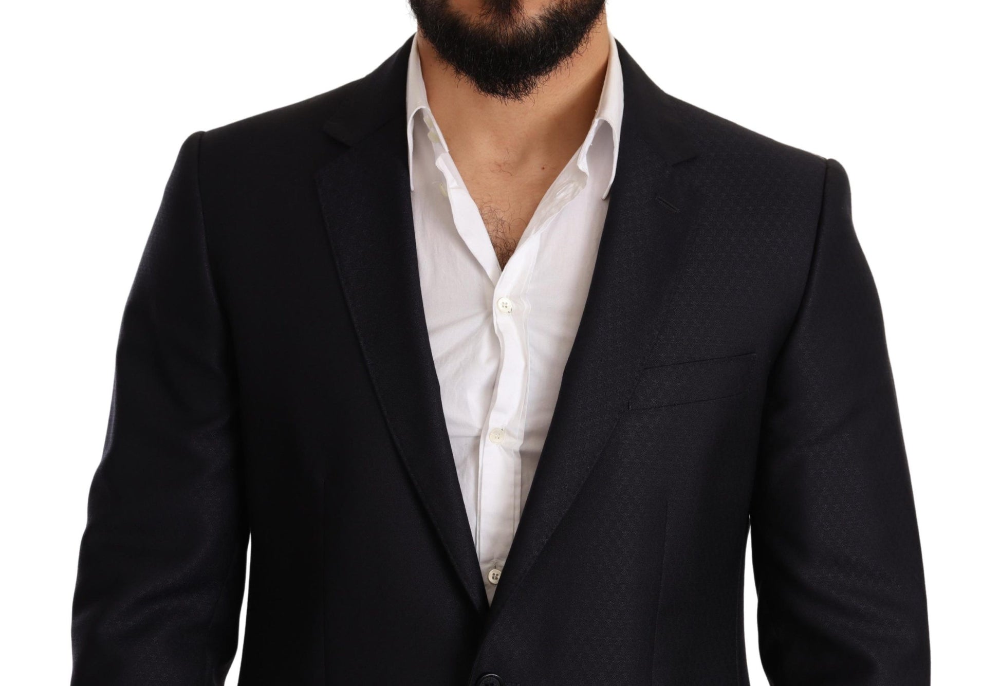 Dolce & Gabbana Blue Pattern MARTINI SLIM FIT 2 Piece Suit Dolce & Gabbana