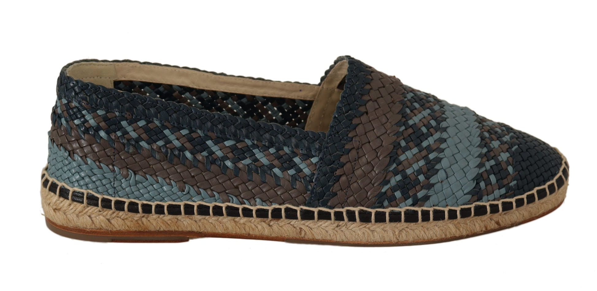 Dolce & Gabbana Blue Gray Slip On Buffalo Espadrille Shoes Dolce & Gabbana