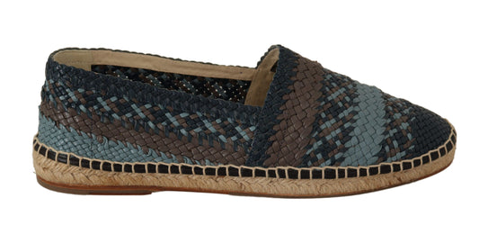Dolce & Gabbana Blue Gray Slip On Buffalo Espadrille Shoes Dolce & Gabbana