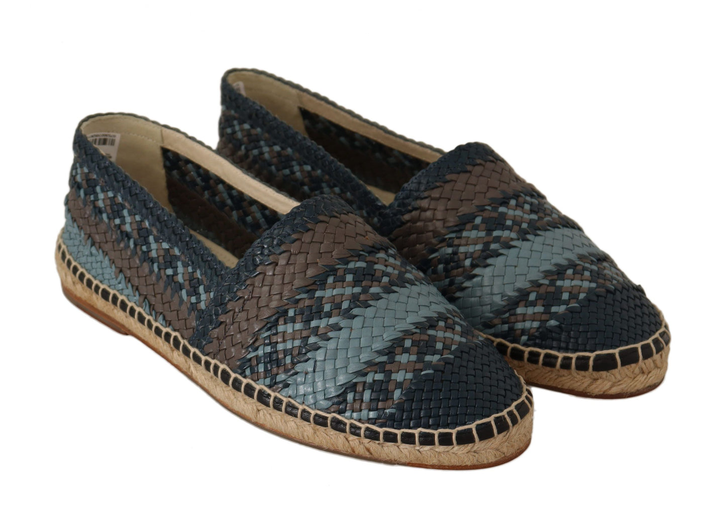 Dolce & Gabbana Blue Gray Slip On Buffalo Espadrille Shoes Dolce & Gabbana