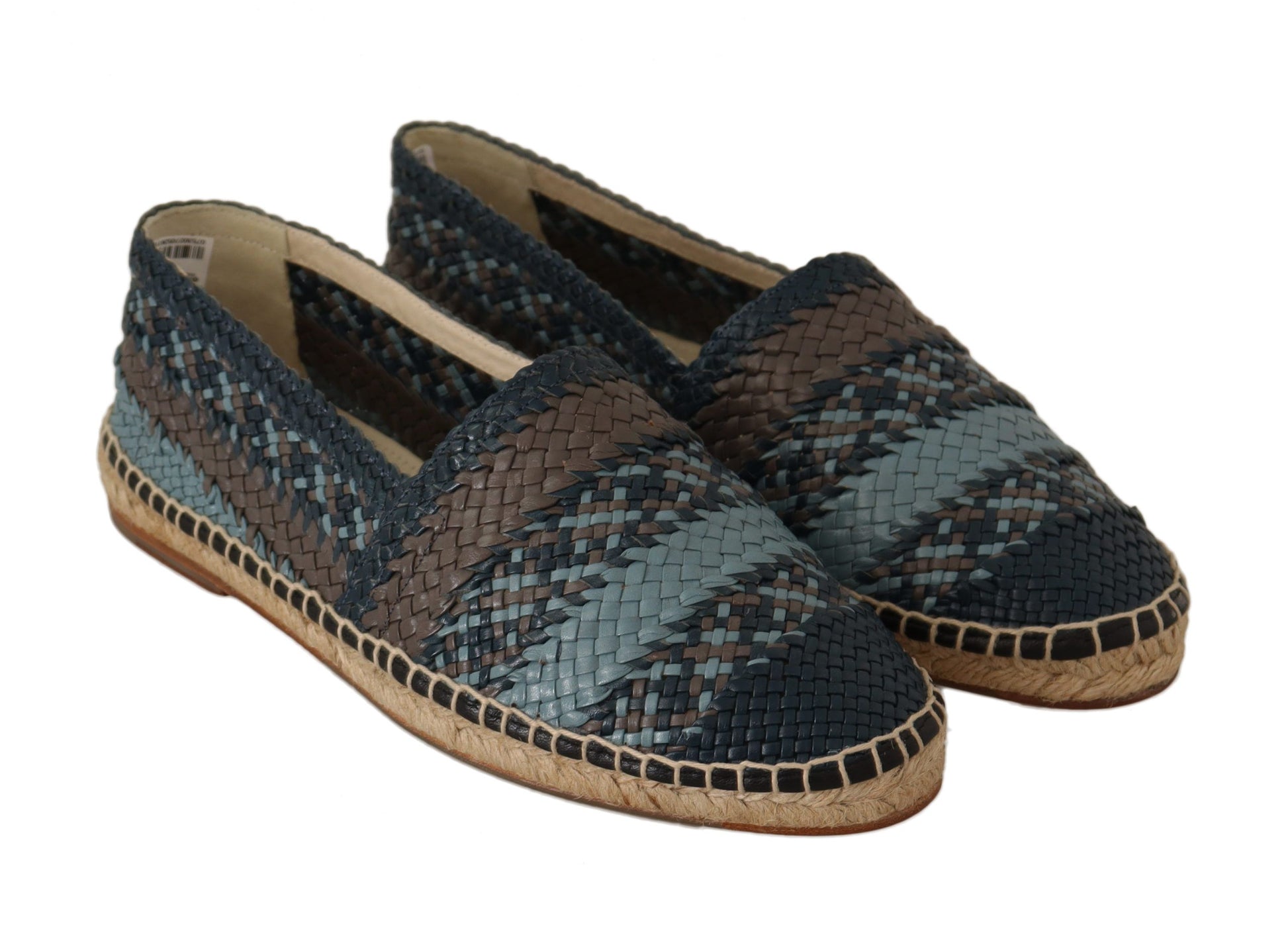 Dolce & Gabbana Blue Gray Slip On Buffalo Espadrille Shoes Dolce & Gabbana