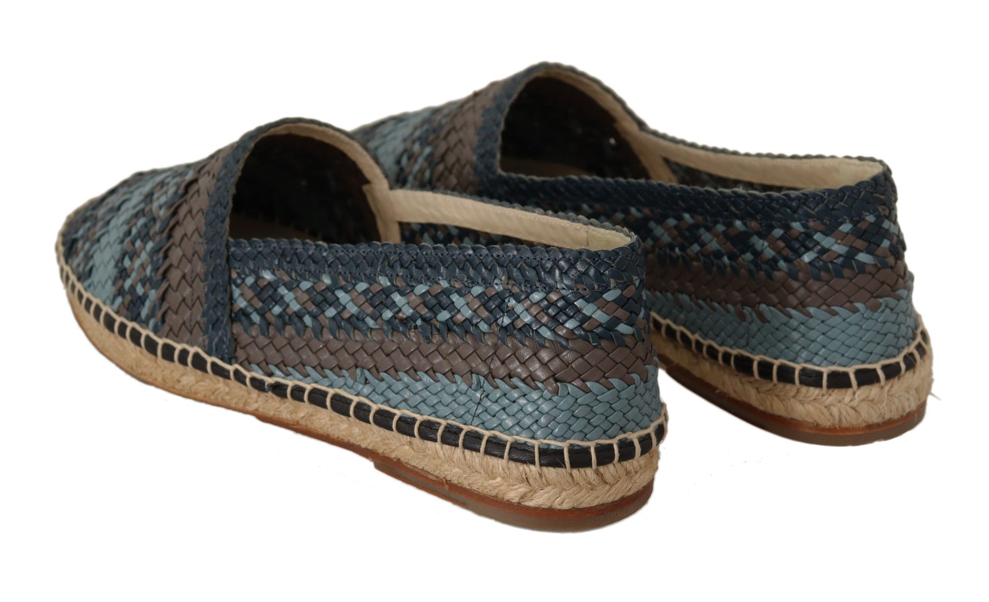 Dolce & Gabbana Blue Gray Slip On Buffalo Espadrille Shoes Dolce & Gabbana