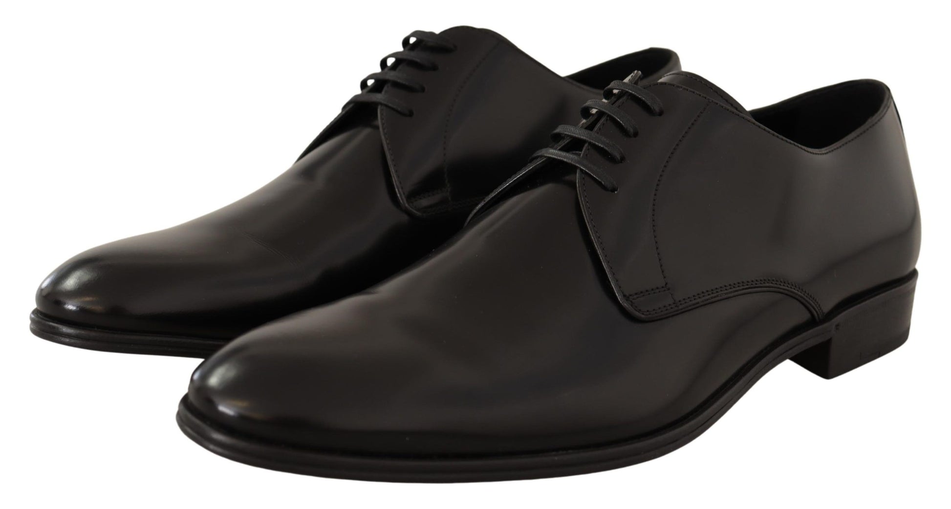Dolce & Gabbana Black Leather Lace Up Men Dress Derby Shoes Dolce & Gabbana