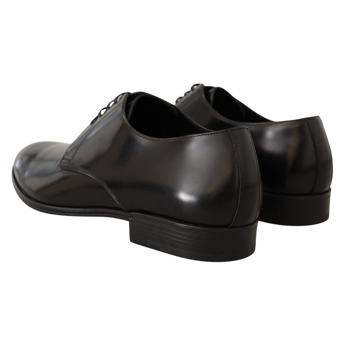 Dolce & Gabbana Black Leather Lace Up Men Dress Derby Shoes