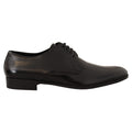 Dolce & Gabbana Black Leather Lace Up Men Dress Derby Shoes