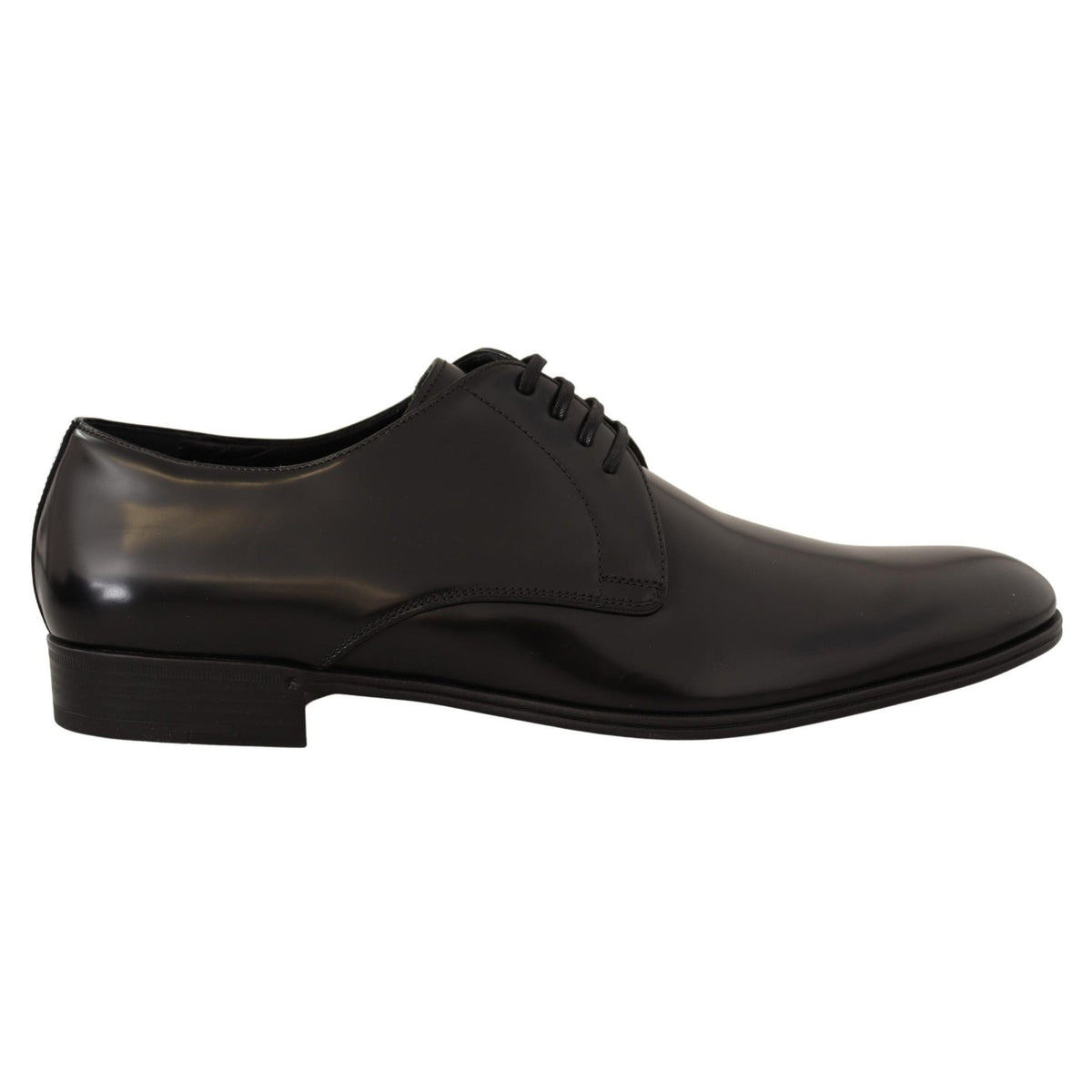 Dolce & Gabbana Black Leather Lace Up Men Dress Derby Shoes