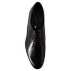 Dolce & Gabbana Black Leather Lace Up Men Dress Derby Shoes