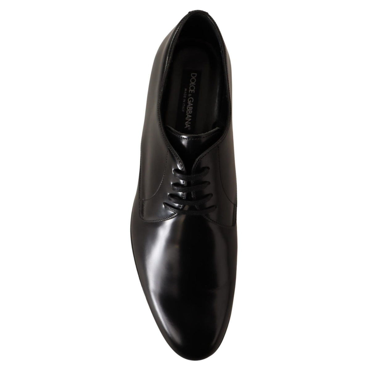 Dolce & Gabbana Black Leather Lace Up Men Dress Derby Shoes