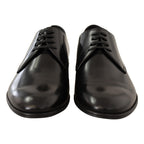 Dolce & Gabbana Black Leather Lace Up Men Dress Derby Shoes