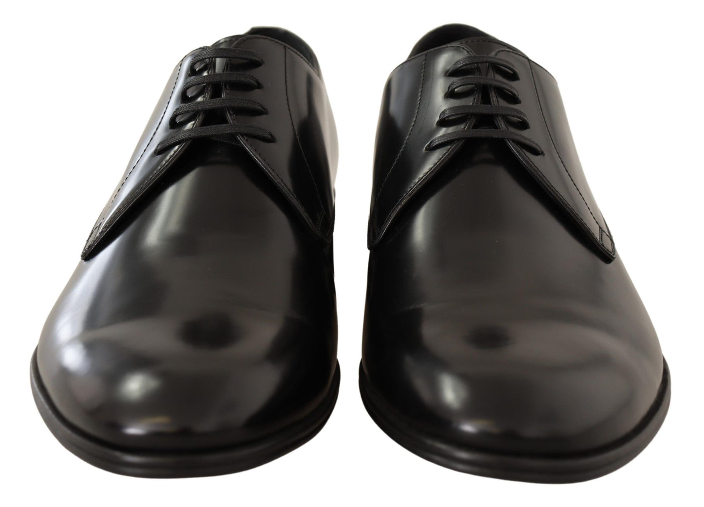 Dolce & Gabbana Black Leather Lace Up Men Dress Derby Shoes Dolce & Gabbana