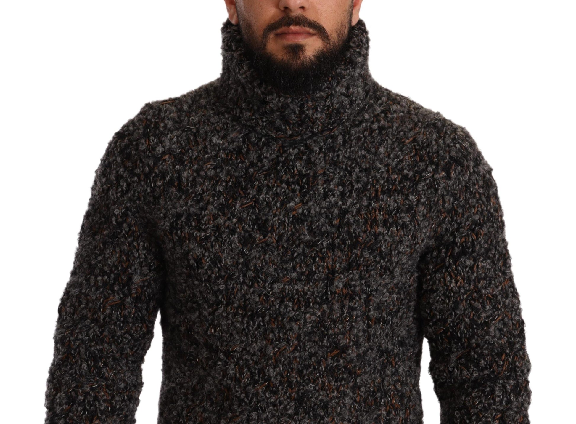 Dolce & Gabbana Gray Wool Blend Turtleneck Pullover Sweater Dolce & Gabbana