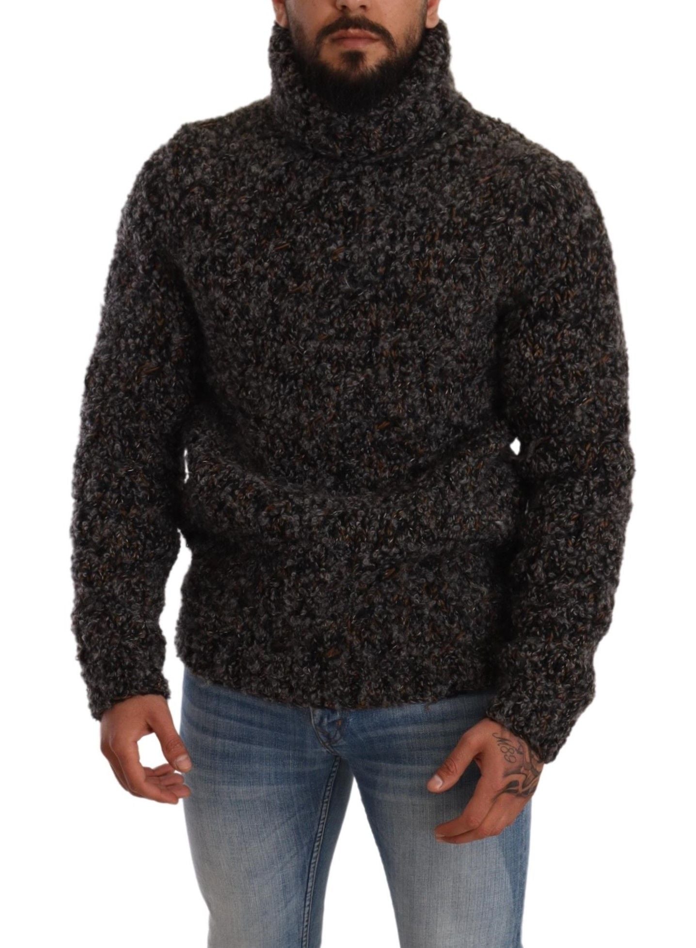 Dolce & Gabbana Gray Wool Blend Turtleneck Pullover Sweater Dolce & Gabbana