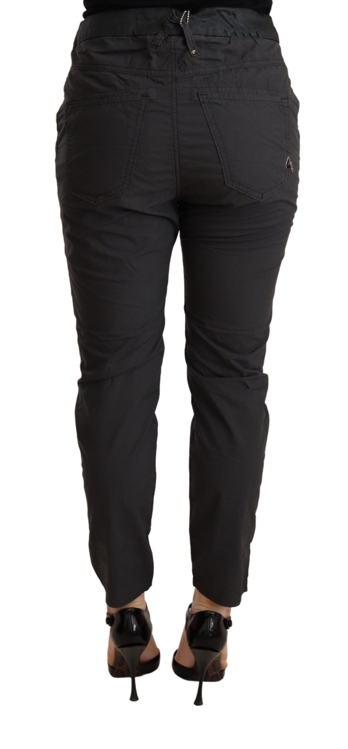 CYCLE Gray Mid Waist Slim Fit Skinny Cotton Trouser CYCLE