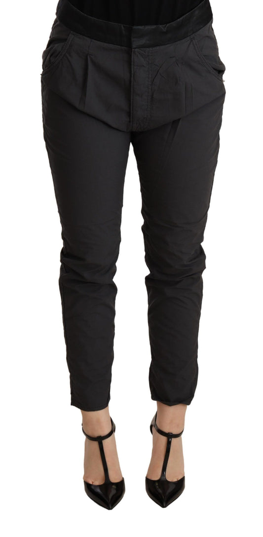 CYCLE Gray Mid Waist Slim Fit Skinny Cotton Trouser CYCLE