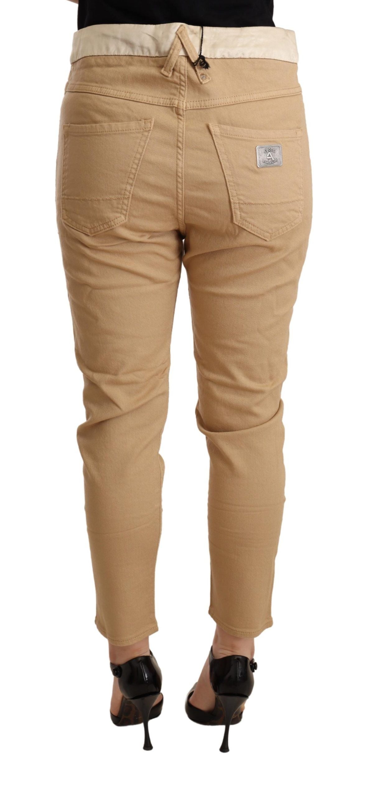 CYCLE Beige Mid Waist Slim Fit Skinny Stretch Trouser CYCLE