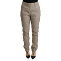 CYCLE Beige Mid Waist Casual Baggy Stretch Trouser