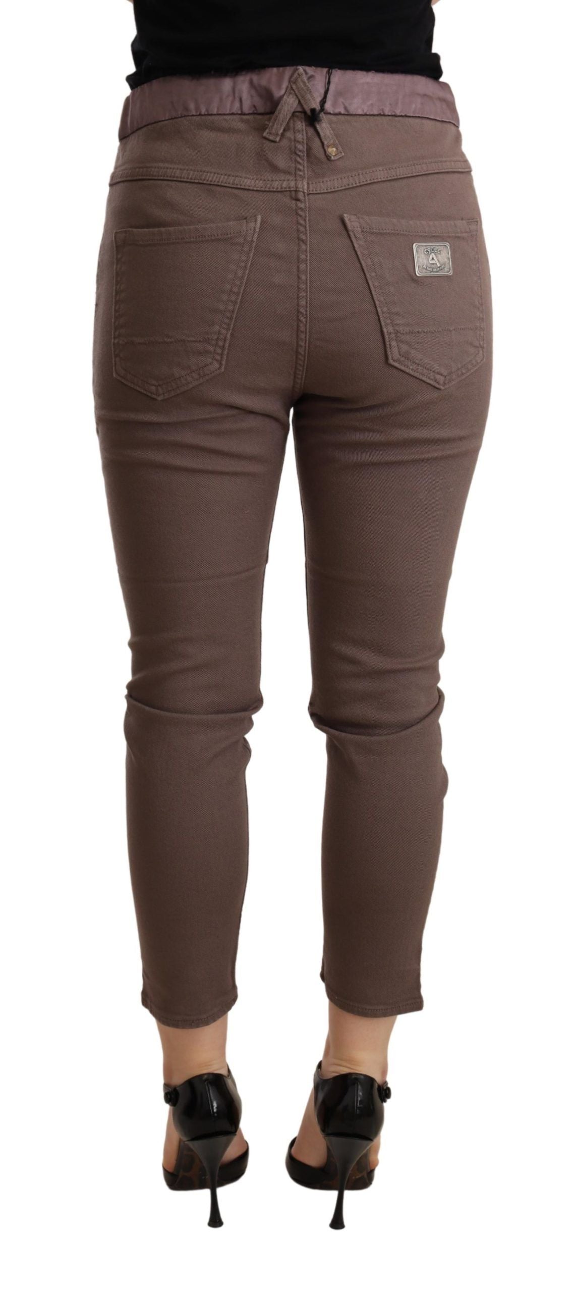 CYCLE Brown Mid Waist Cropped Skinny Stretch Trouser CYCLE