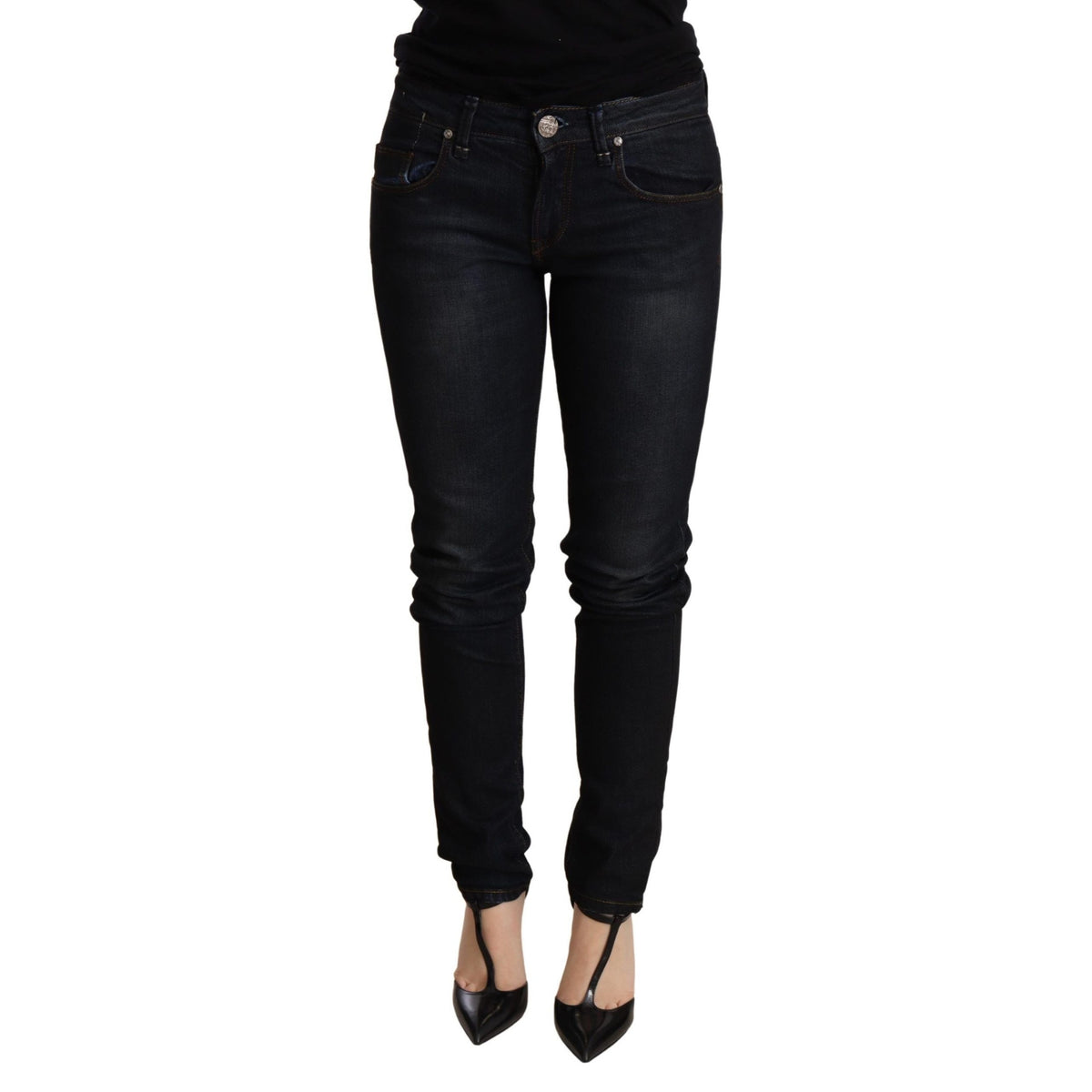 Acht Blue Washed Low Waist Skinny Denim Trouser