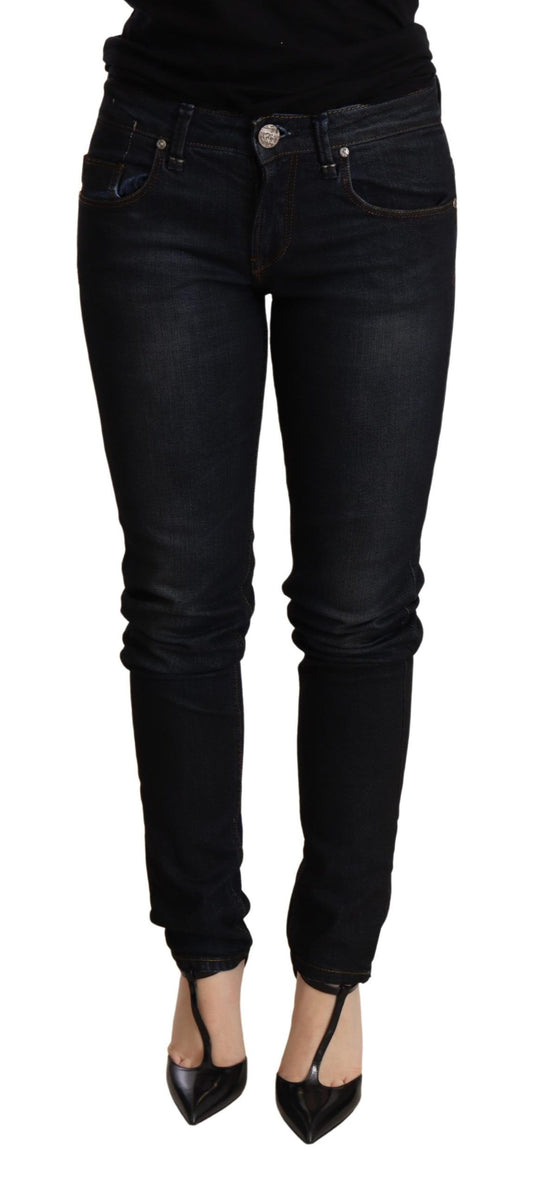 Acht Blue Washed Low Waist Skinny Denim Trouser Acht