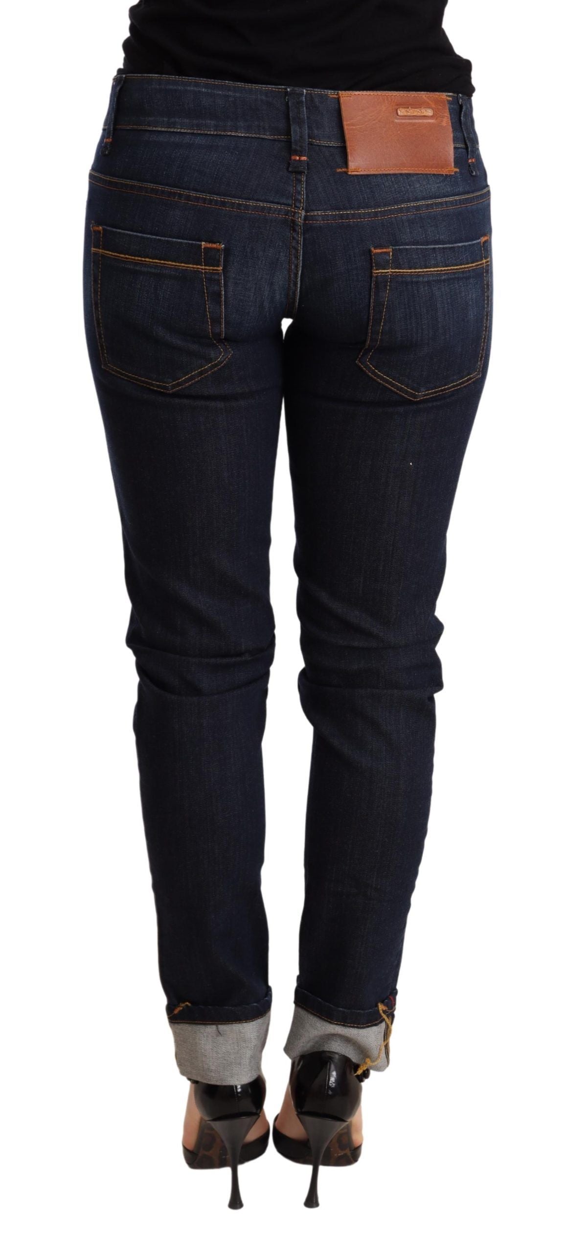Acht Blue Washed Low Waist Skinny Denim Trouser Acht