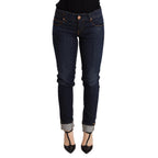 Acht Blue Washed Low Waist Skinny Denim Trouser