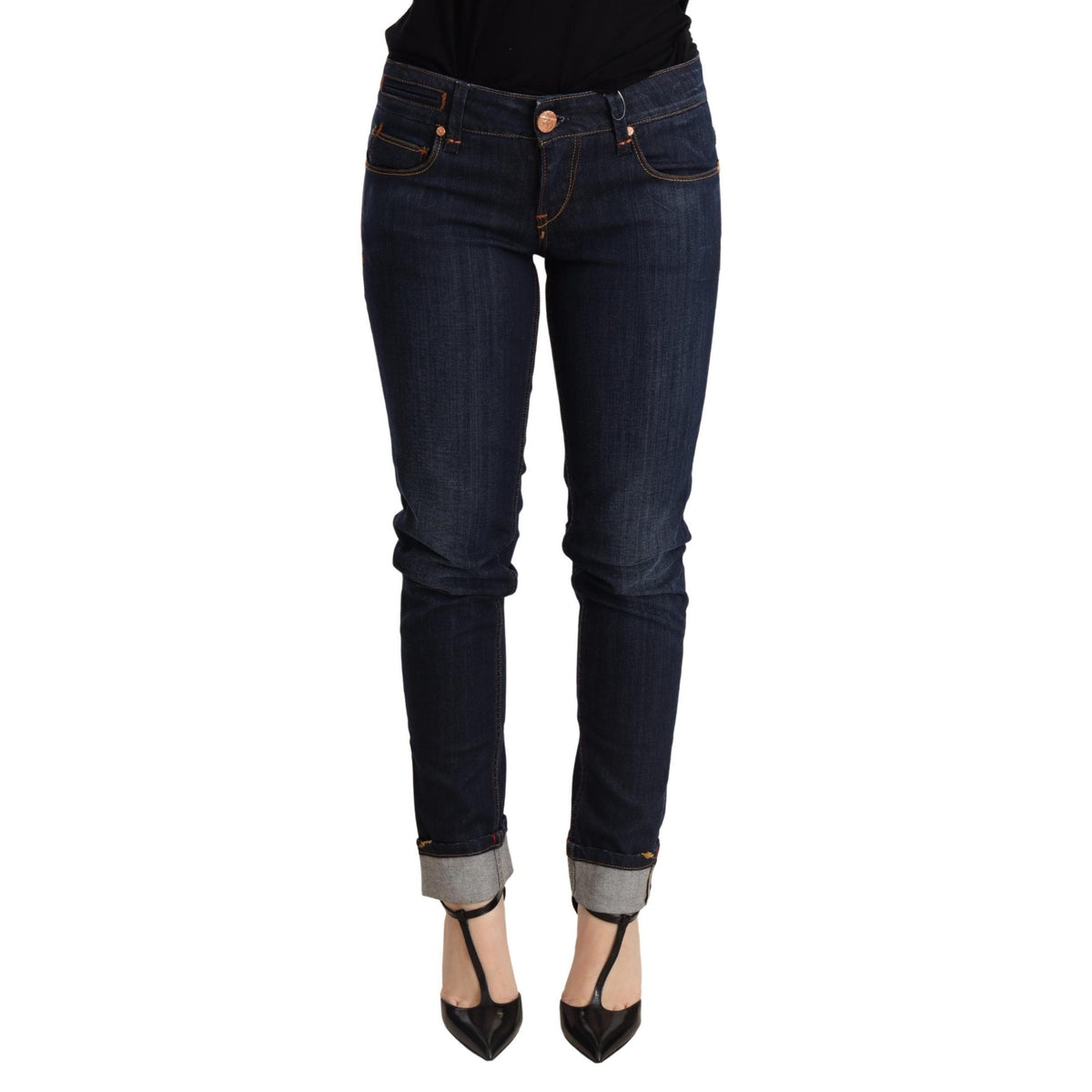 Acht Blue Washed Low Waist Skinny Denim Trouser