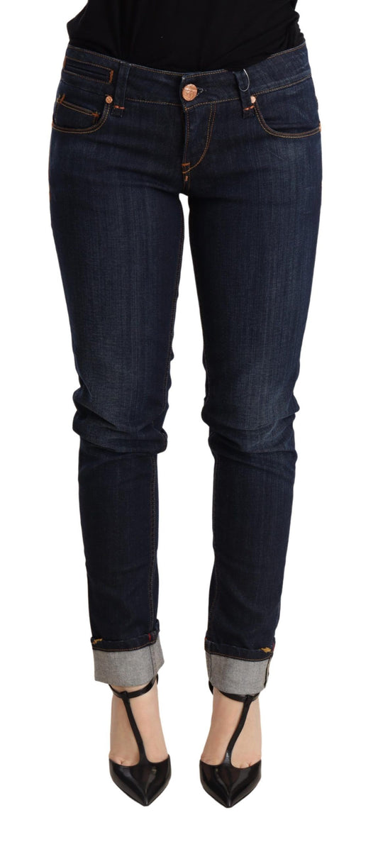 Acht Blue Washed Low Waist Skinny Denim Trouser Acht