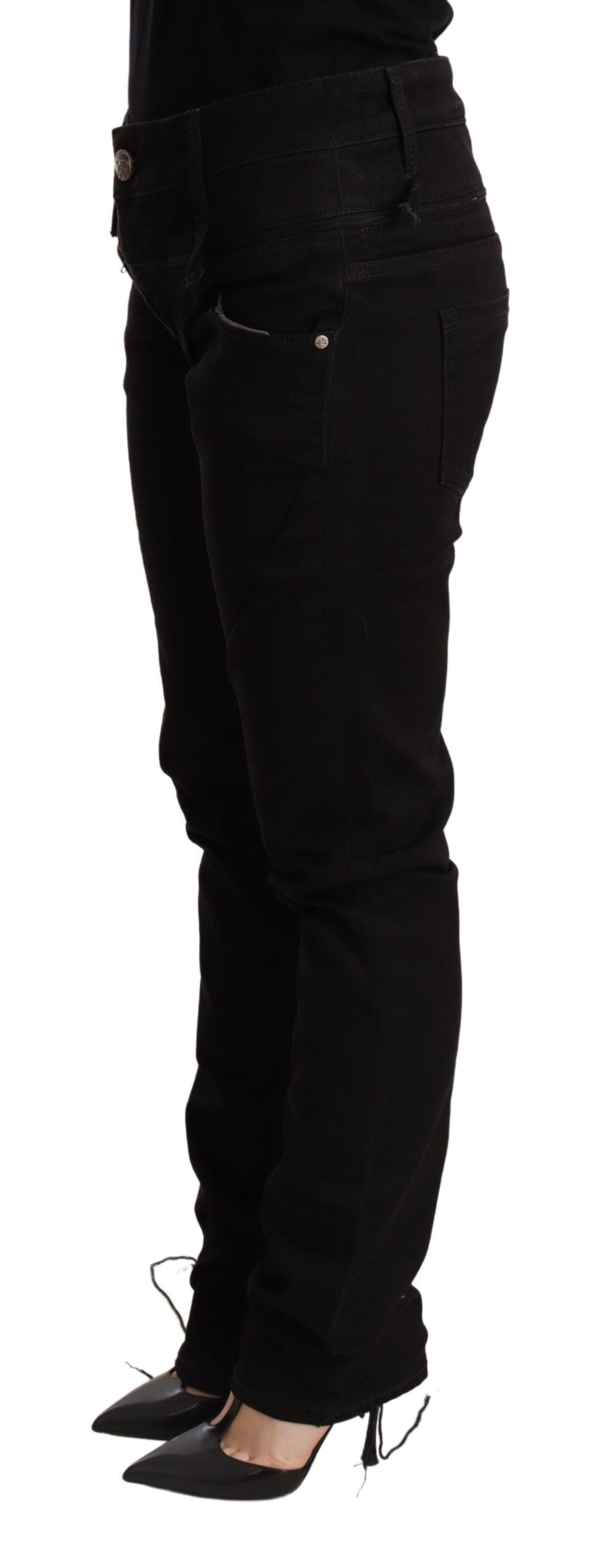 Acht Black Low Waist Skinny Denim Jeans Trouser Acht