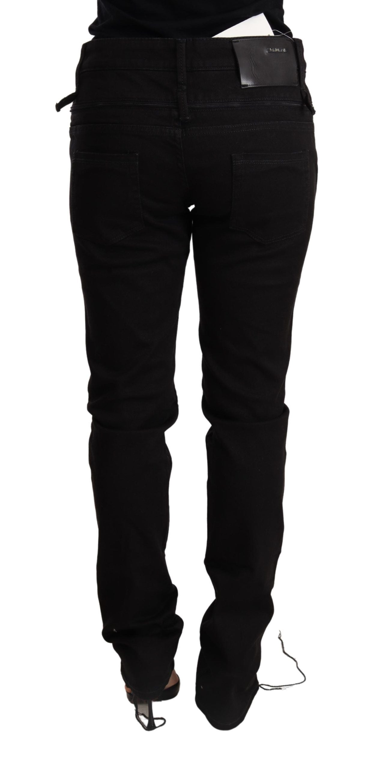 Acht Black Low Waist Skinny Denim Jeans Trouser Acht