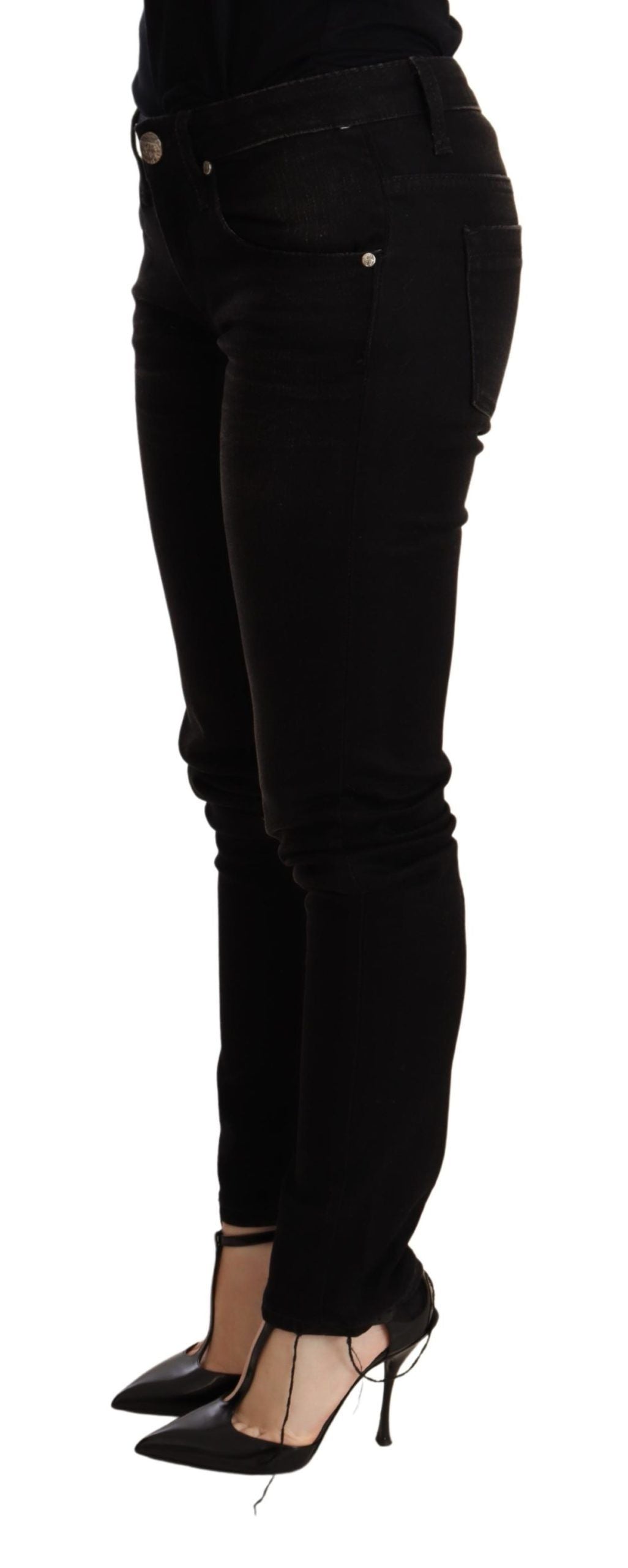 Acht Black Low Waist Skinny Denim Trouser Acht