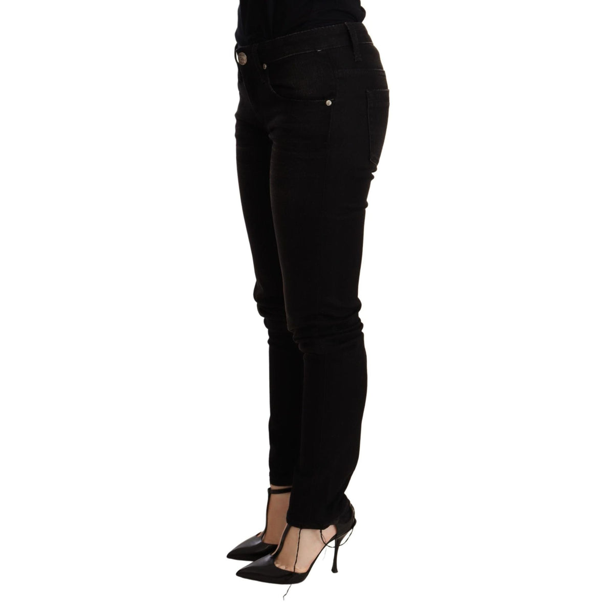 Acht Black Low Waist Skinny Denim Trouser