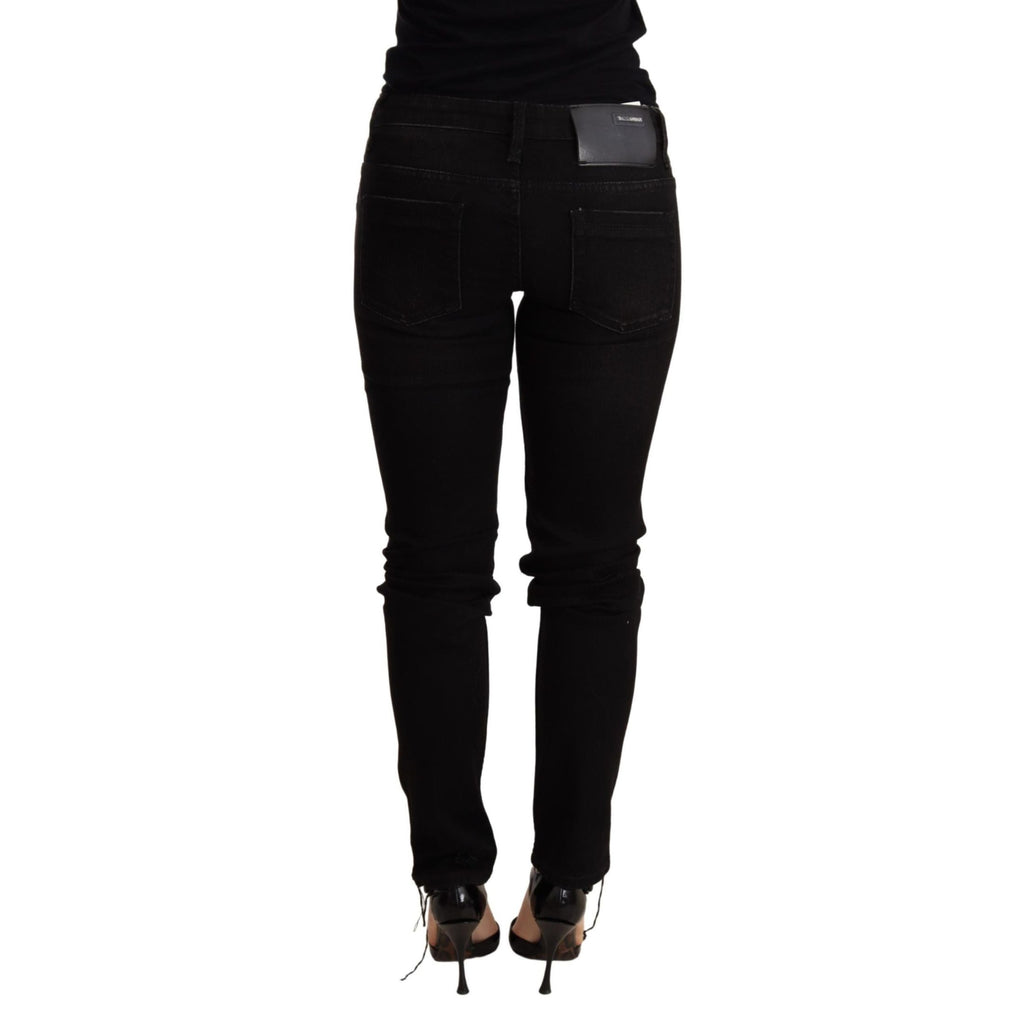 Acht Black Low Waist Skinny Denim Trouser