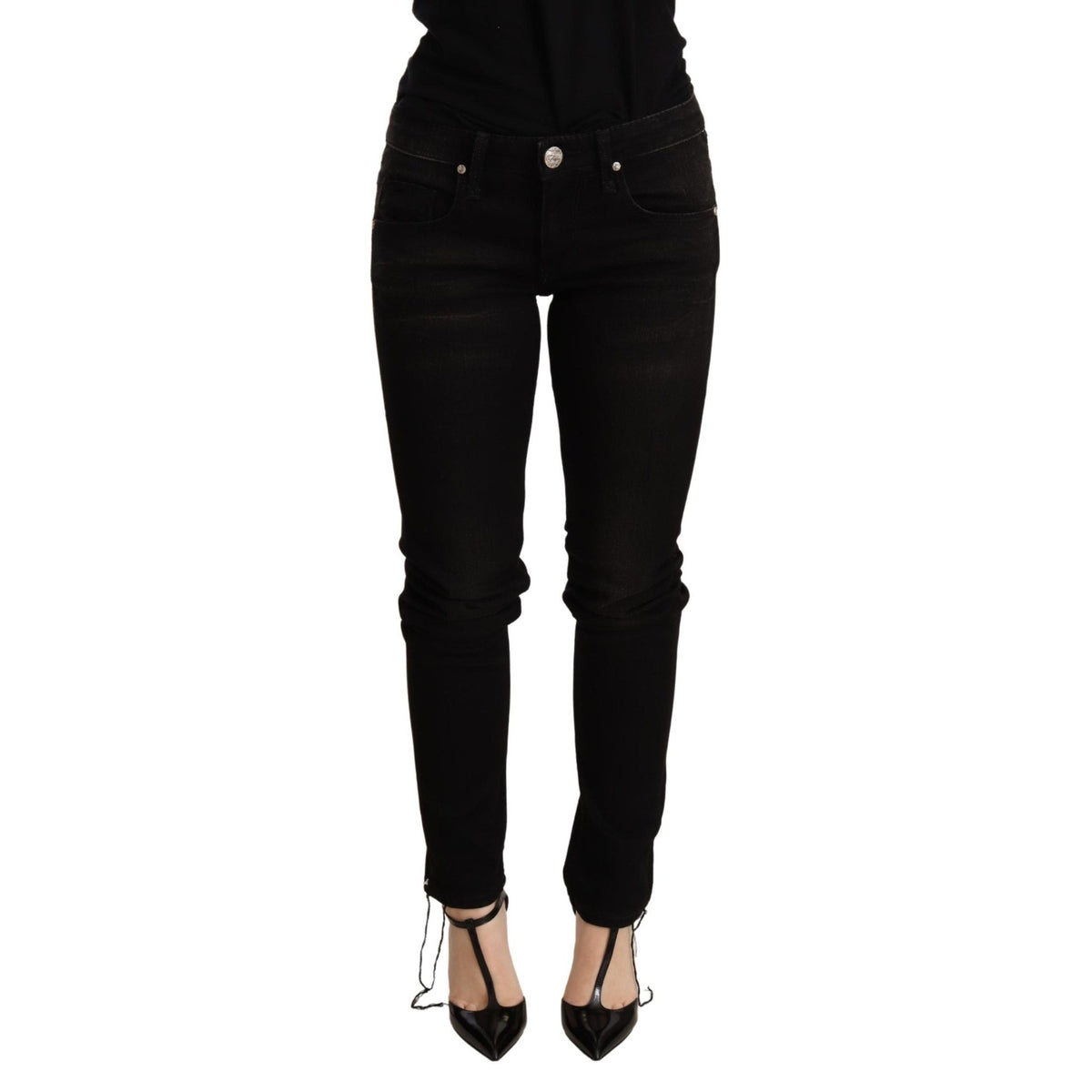 Acht Black Low Waist Skinny Denim Trouser