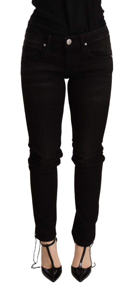Acht Black Low Waist Skinny Denim Trouser Acht