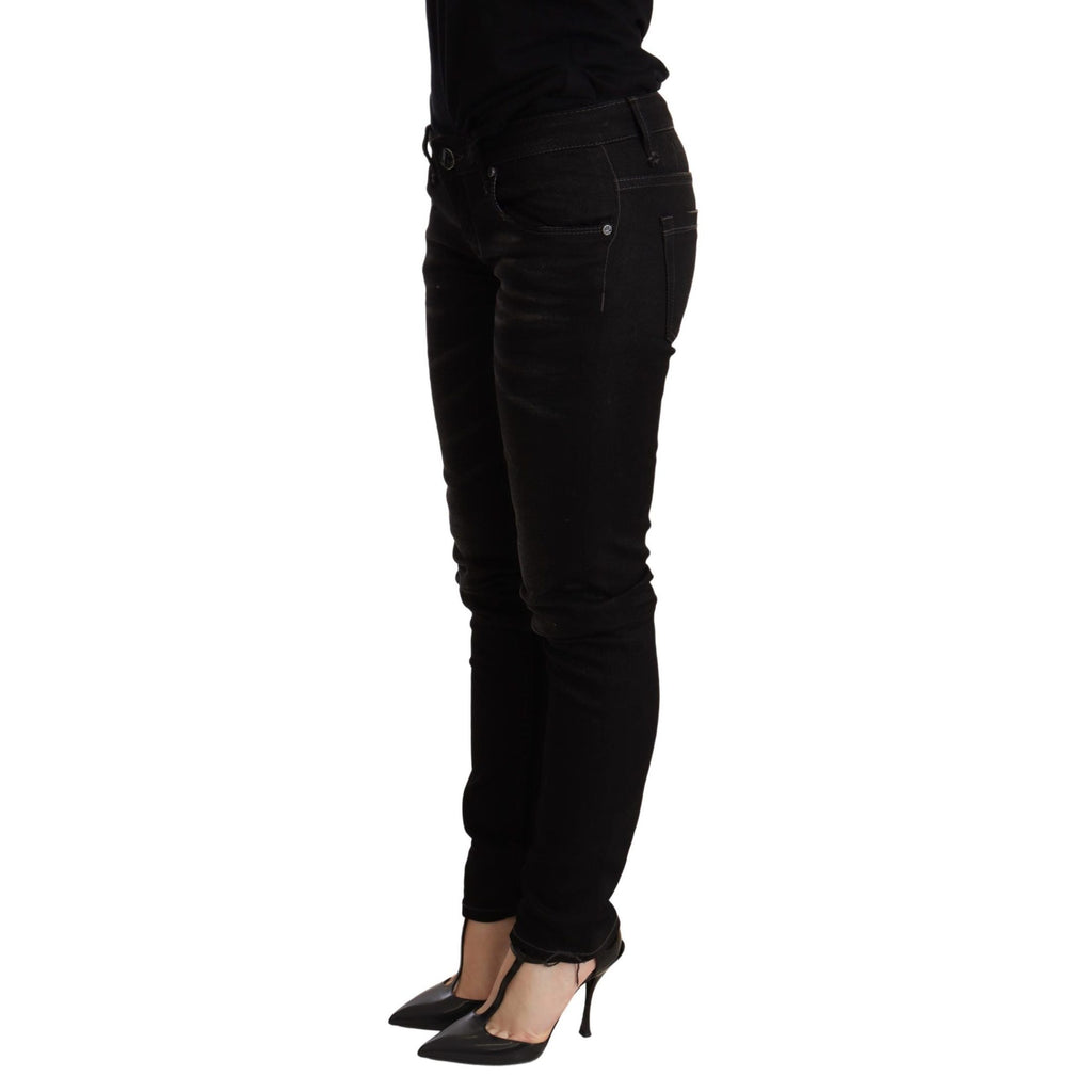 Acht Black Low Waist Skinny Denim Trouser