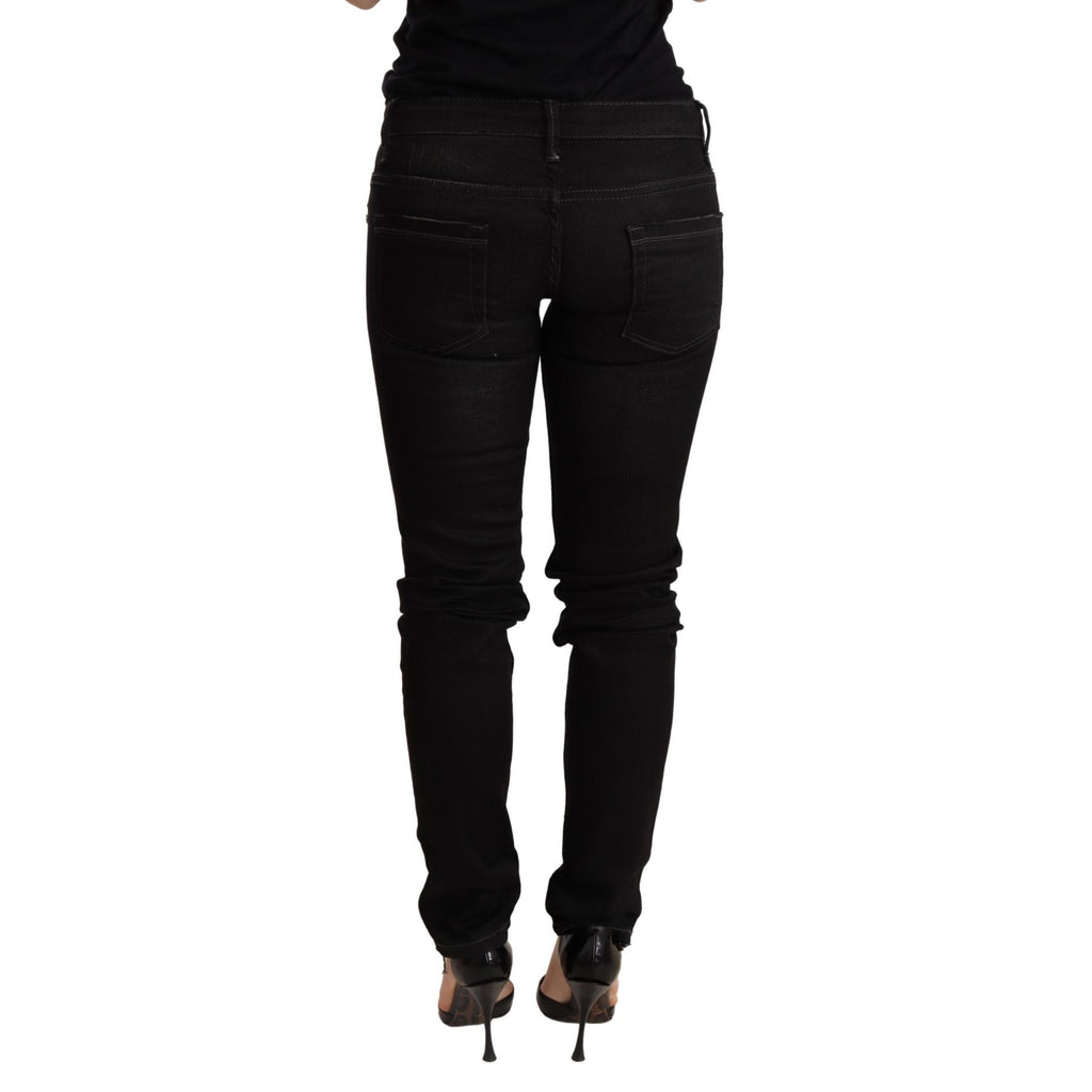 Acht Black Low Waist Skinny Denim Trouser