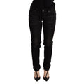 Acht Black Low Waist Skinny Denim Trouser