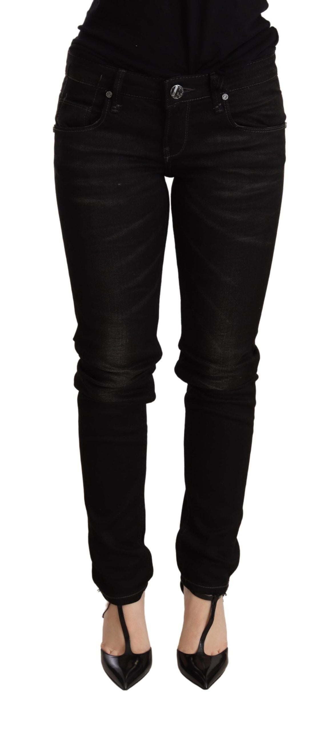 Acht Black Low Waist Skinny Denim Trouser Acht