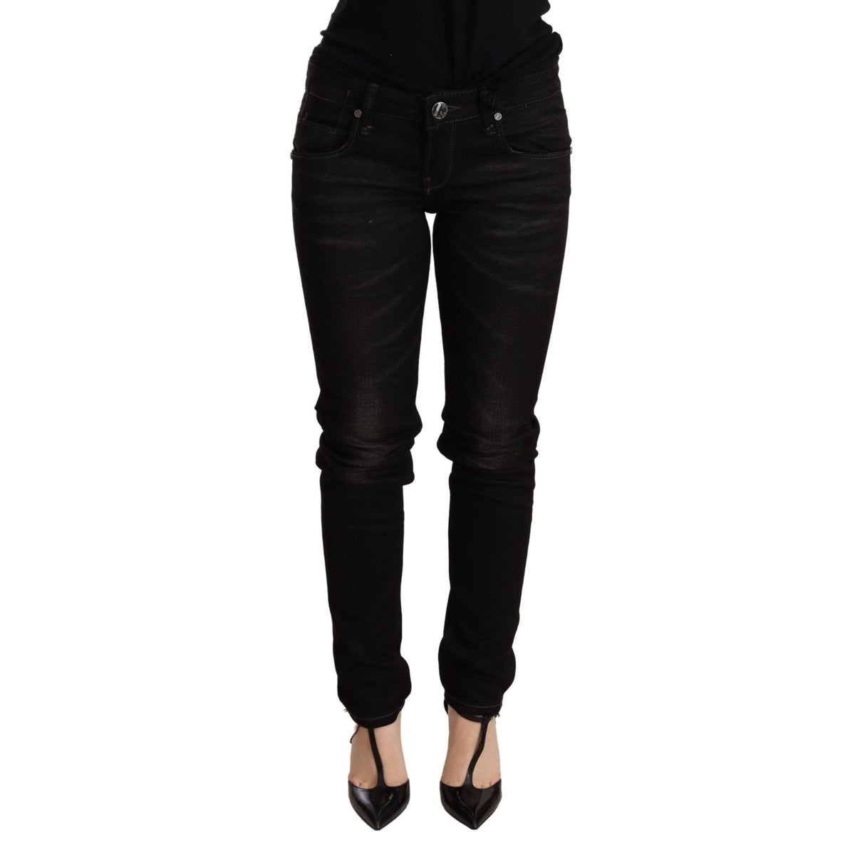 Acht Black Low Waist Skinny Denim Trouser
