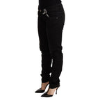 Acht Black Low Waist Skinny Denim Cotton Trouser