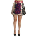 Dolce & Gabbana Multicolor Floral Jacquard Crystal Skirt