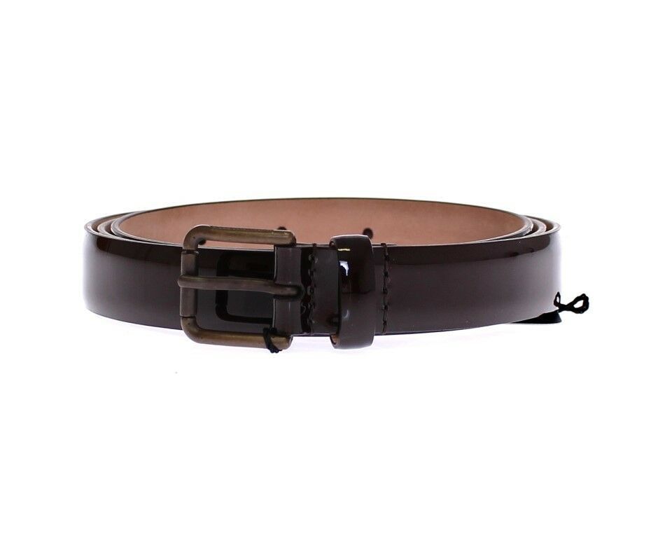 Dolce & Gabbana Brown Leather Logo Belt Cintura Belt Dolce & Gabbana
