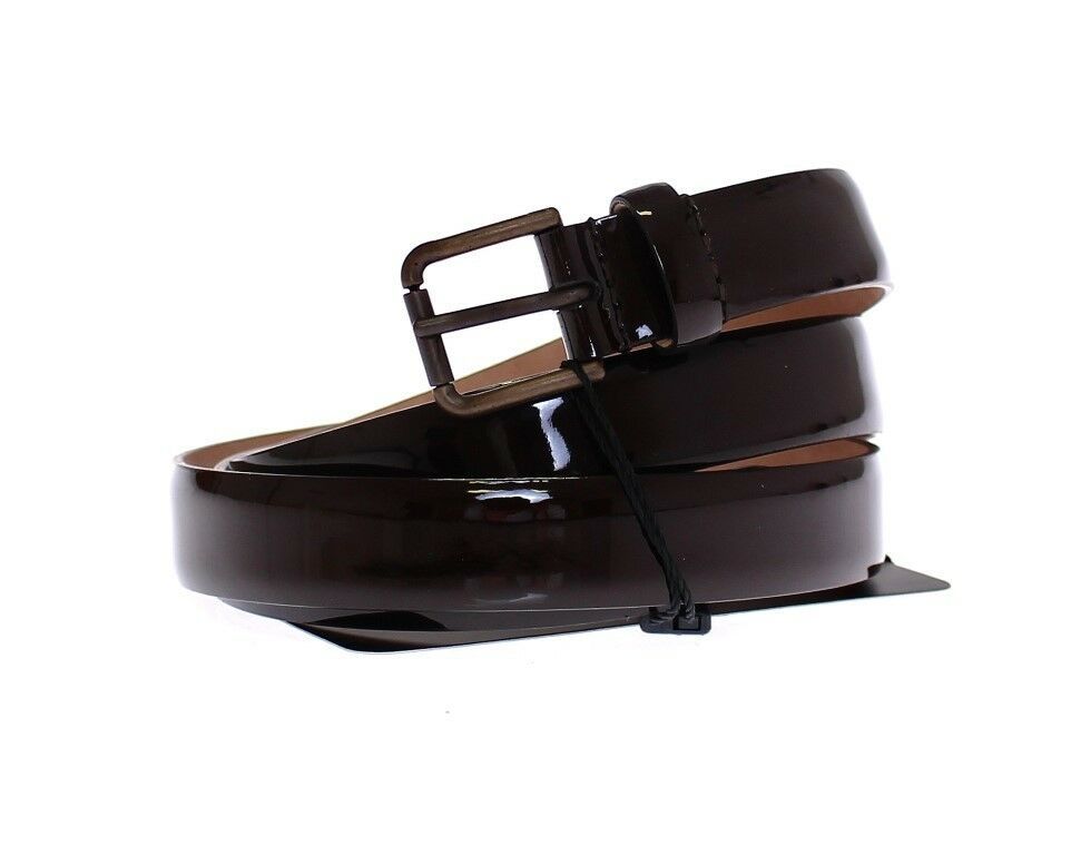 Dolce & Gabbana Brown Leather Logo Belt Cintura Belt Dolce & Gabbana