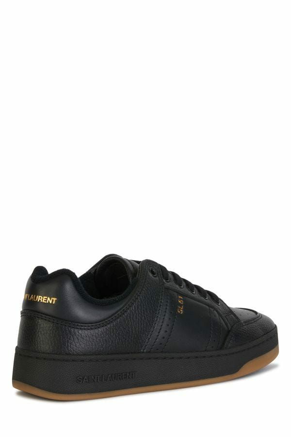 Saint Laurent Black Calf Leather Low Top Sneakers - Eljoys Fashion 