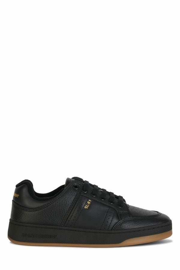 Saint Laurent Black Calf Leather Low Top Sneakers - Eljoys Fashion 