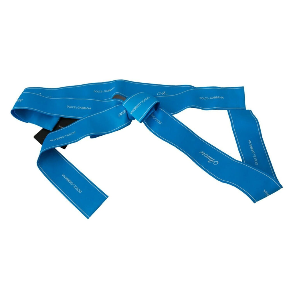 Dolce & Gabbana Blue Waist Ribbon Wide Bow Belt