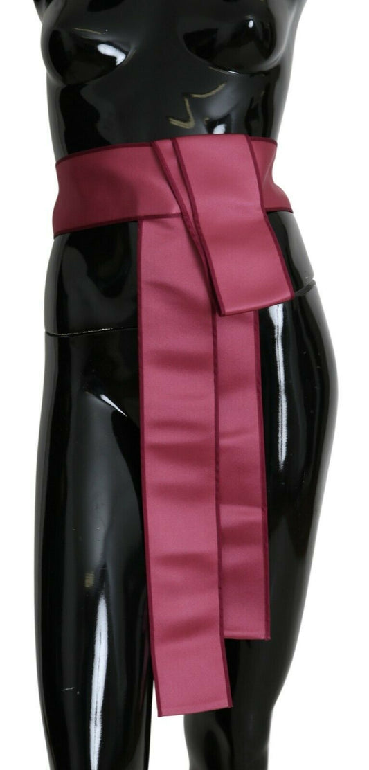 Dolce & Gabbana Pink 100% Silk 3 Button Closure Wide Waist Belt Dolce & Gabbana