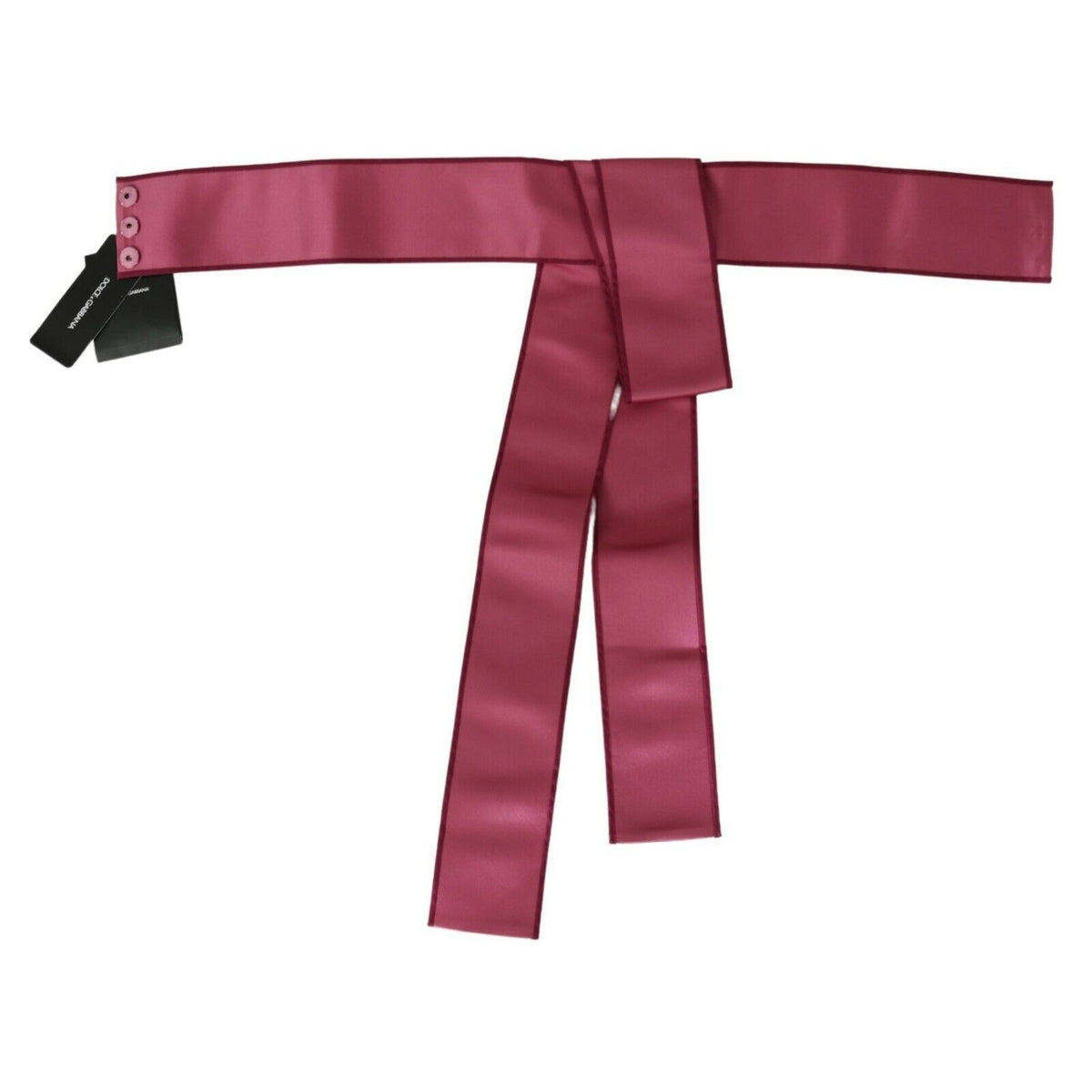 Dolce & Gabbana Pink 100% Silk 3 Button Closure Wide Waist Belt