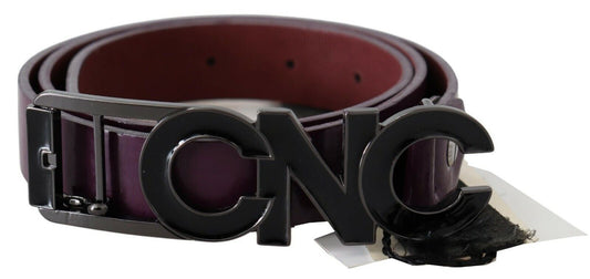 Costume National Brown Leather Large Logo Letter Buckle Belt Costume National